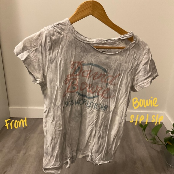 David Bowie T-shirt With Slit on Neck - Picture 1 of 2